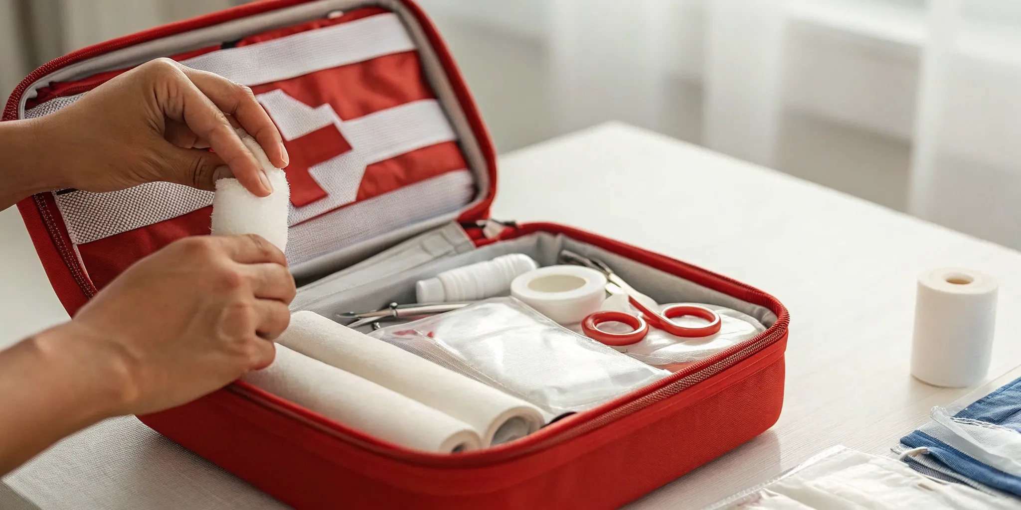Stop the Bleed training kit with essential supplies for hemorrhage control.