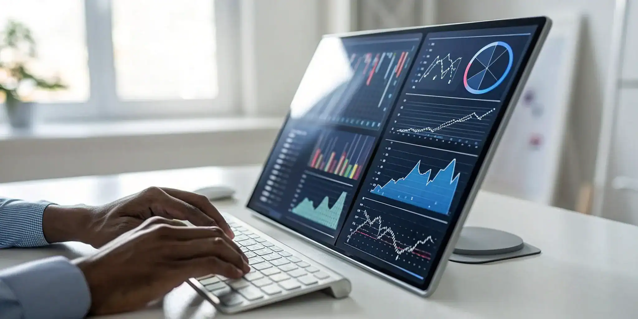 A person reviews an AED program management software dashboard on a laptop.