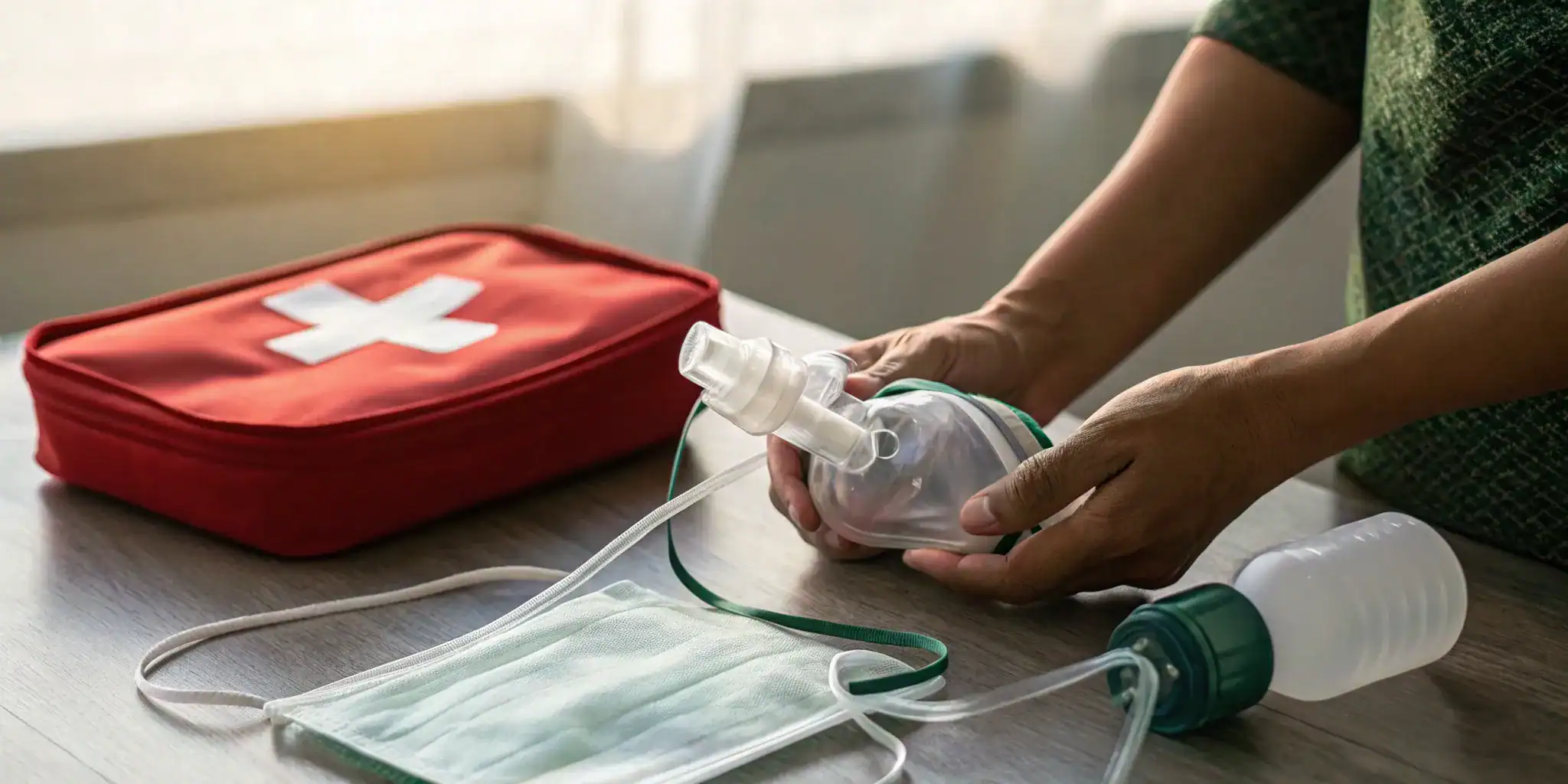 Emergency oxygen kit, essential for emergency oxygen certification.