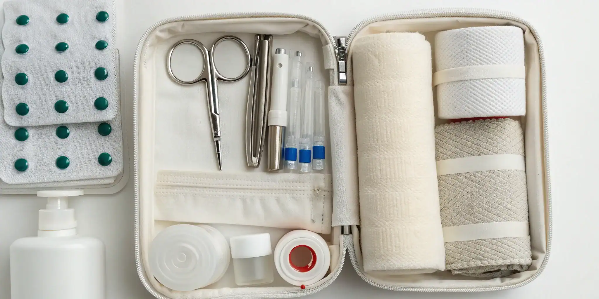 An OSHA first aid kit with supplies for general industry requirements.