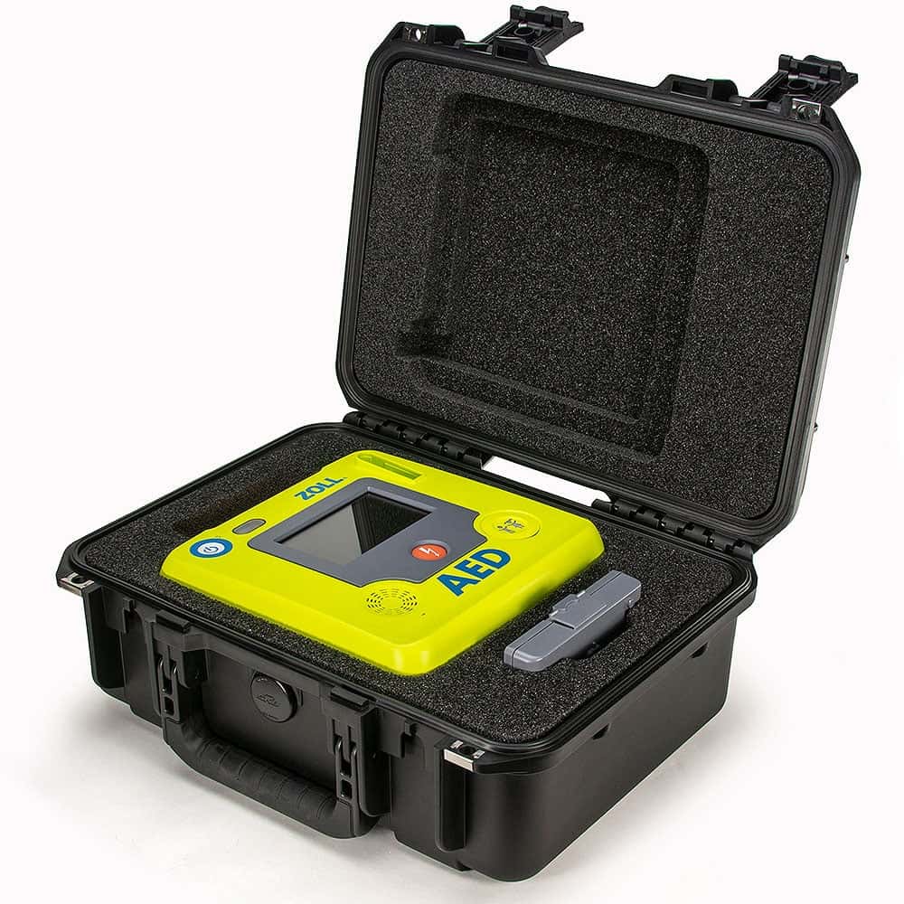 ZOLL® AED 3 Small Rigid Plastic Carry Case open with an AED3 ZOLL® AED 3 Small Rigid Plastic Carry Case open with an AED3 | CPR1