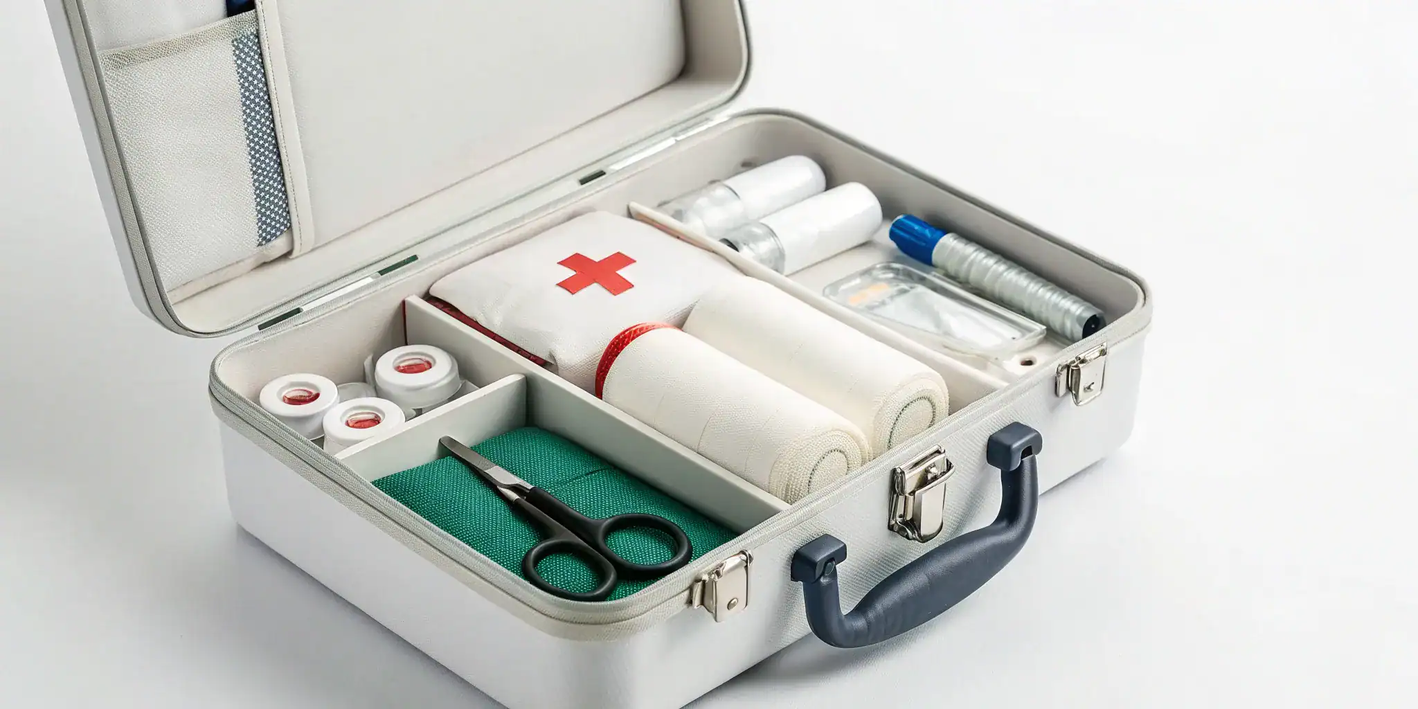 ANSI first aid kit with the required supplies for business compliance.